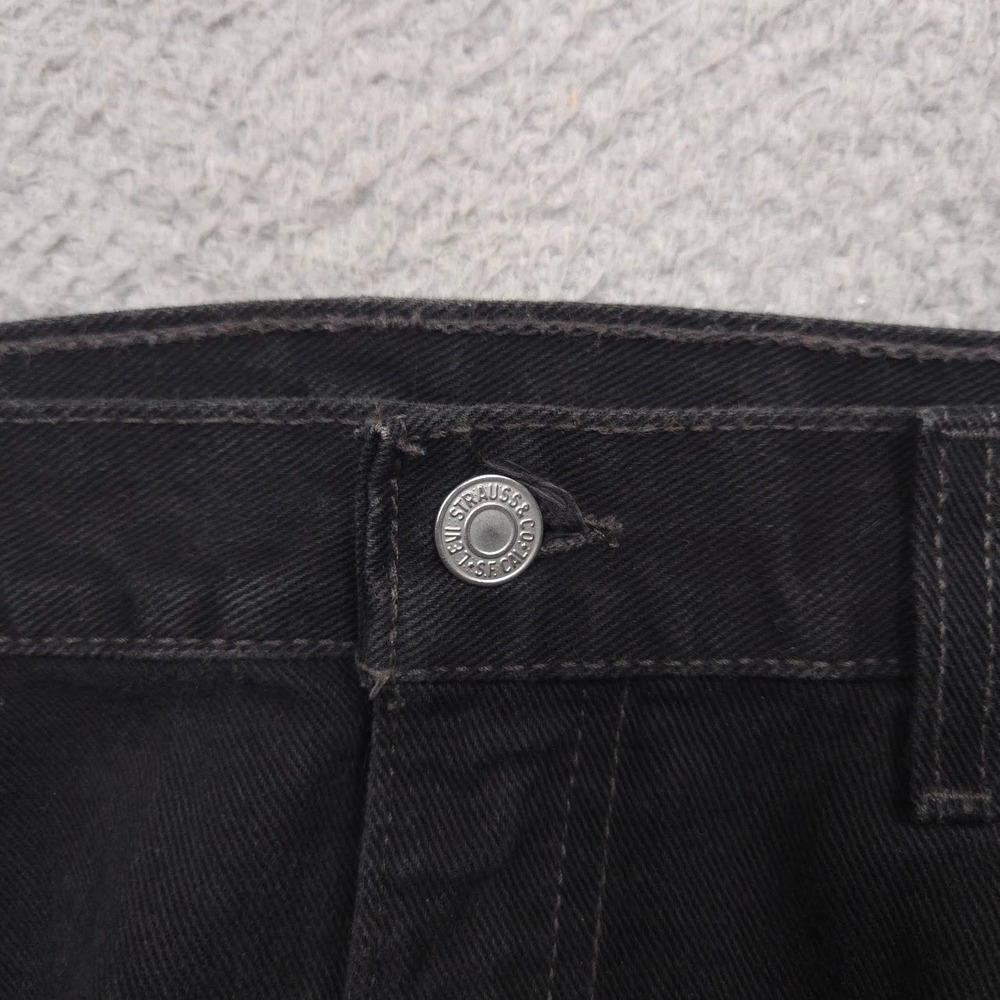 Levis 505 36x32 Black Regular Fit Straight Leg Men Jean Made in USA Vintage 90's - Picture 5 of 13